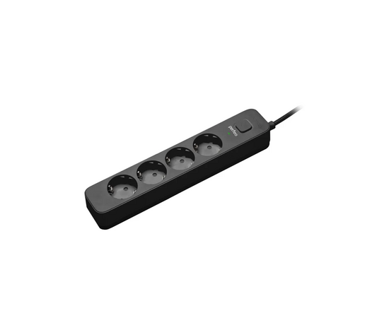  Сетевой фильтр Perfeo "POWER STREAM", 2500W, 5,0м, 4 розетки, черный. 