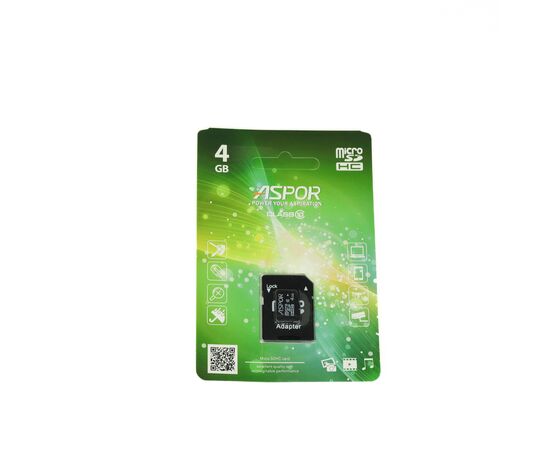  Карта памяти Aspor microSDHC 4GB Class10 + adapter нс 