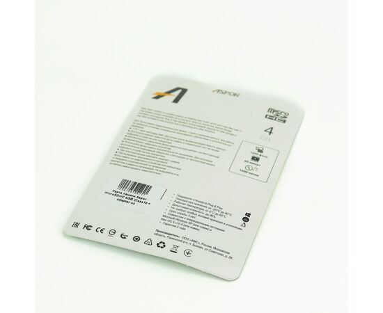  Карта памяти Aspor microSDHC 4GB Class10 + adapter нс 