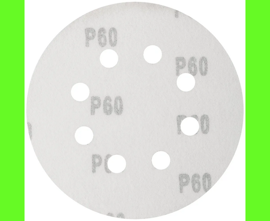  Круг шлифовальный WILLMARK 39663К d 125мм P60 с липучкой, с отверстиями (5шт/уп.) 