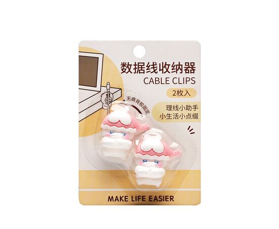  Держатель для кабеля - Зайцы (white/pink) (236586) 