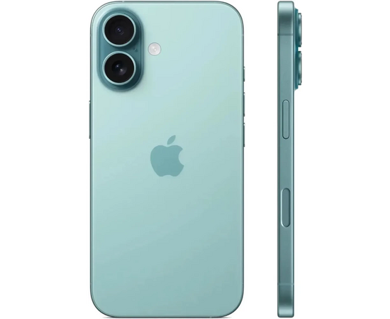  Смартфон Apple iPhone 16 MYEJ3HN/A 256Gb бирюзовый 3G 4G 1Sim 6.1" 1179x2556 iOS 18 48Mpix 802.11 a/b/g/n/ac/ax/be NFC GPS Protect 