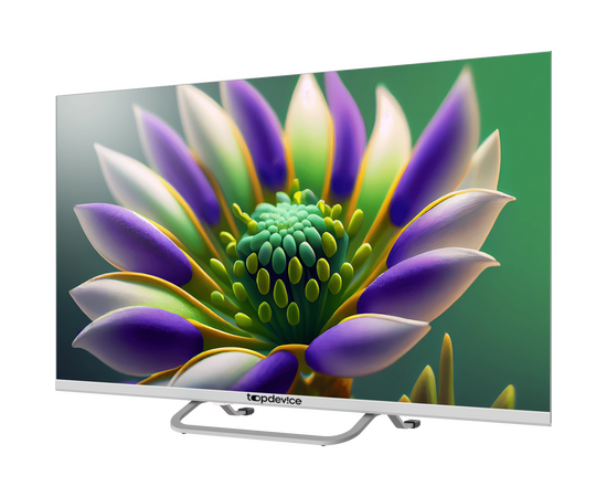  32" Телевизор Topdevice TDTV32CS04HWE белый Frameless, 1366x768, HD READY, 60 Гц, Wi-Fi, SMART TV Android TV 