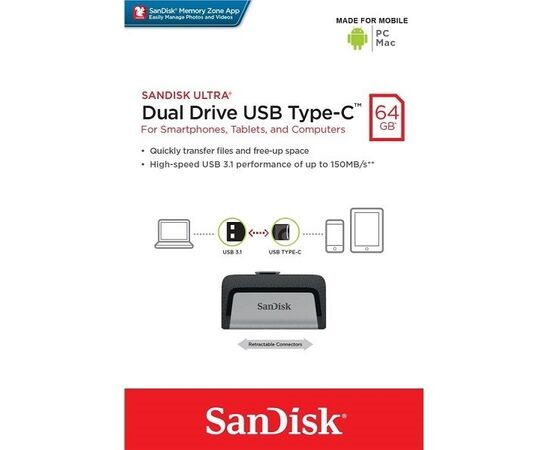  USB-флешка 64GB USB-C SANDISK SDDDC2-064G-G46 