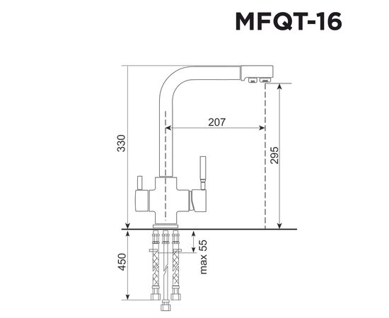  Кухонный смеситель MAUNFELD MFQT-16BG бежевый 