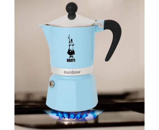  Гейзерная кофеварка Bialetti Rainbow 5043 Light Blue 270мл 