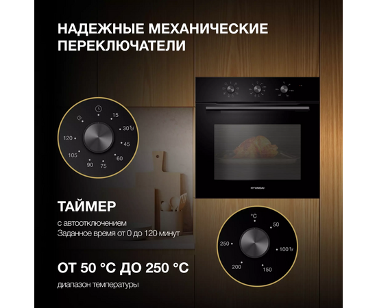  Духовой шкаф Hyundai HEO 66412 BG черный 