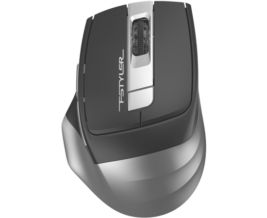  Мышь A4Tech Fstyler FB35S серый/черный оптич. 2000dpi беспров. BT/Radio USB для ноутбука 5but (FB35S 