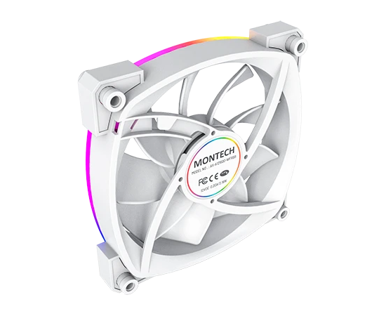  Комплект вентиляторов (3 шт.) Montech AX120 PWM White (AX120W3P) / 120mm, 4pin PWM, 3pin ARGB, 800-1600RPM, 59.0CFM, 27.0dBA, Rifle bearing 
