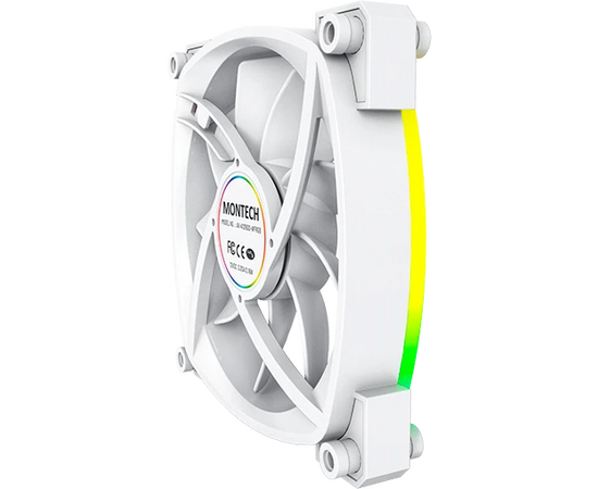  Комплект вентиляторов (3 шт.) Montech AX120 PWM White (AX120W3P) / 120mm, 4pin PWM, 3pin ARGB, 800-1600RPM, 59.0CFM, 27.0dBA, Rifle bearing 