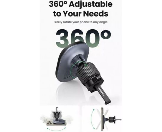  АЗУ UGREEN CD345 (25925) Magnetic Wireless Car Charger For Air Vent Mount Black 