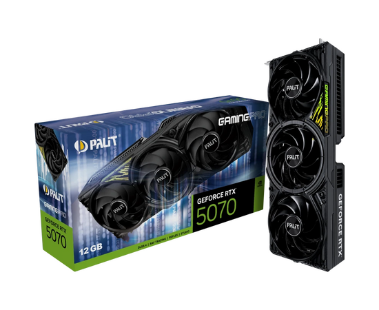  Видеокарта Palit RTX5070 GamingPro 12GB (NE75070019K9-GB2050A) GDDR7 192bit 3xDP HDMI 3Fan RTL 