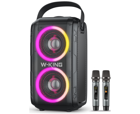  Портативная колонка W-King T9 II (Two mic)  (черный) 