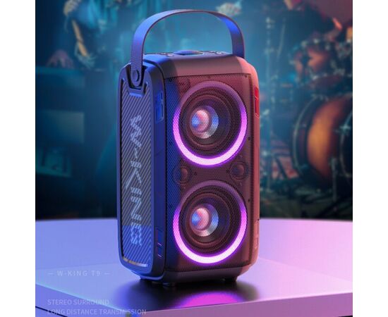 Портативная колонка W-King T9 II (Two mic)  (черный) 