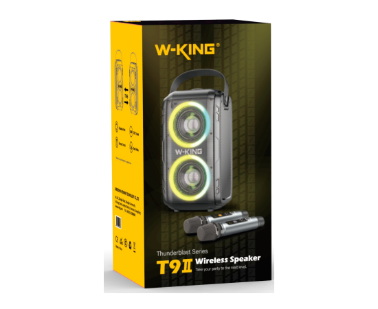  Портативная колонка W-King T9 II (Two mic)  (черный) 