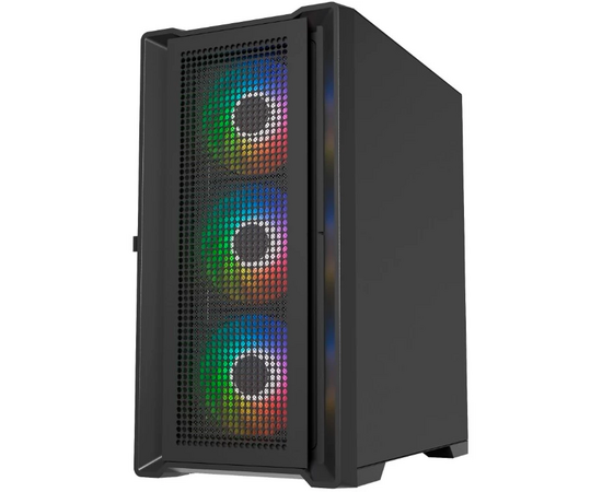  Корпус Powercase Alisio Micro X4B V2 (CAMCXB-A4), Tempered Glass, 4х 120mm ARGB fans, ARGB HUB, чёрный, mATX 