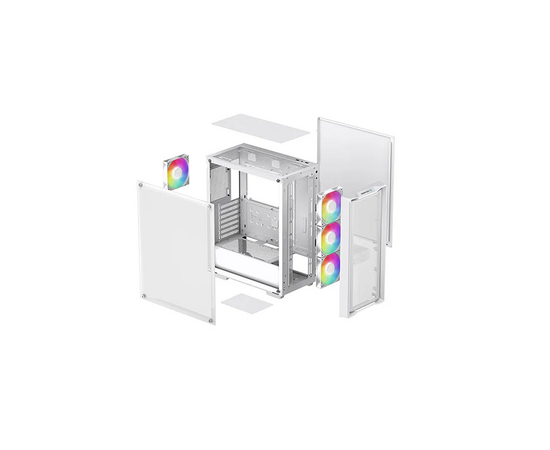  Корпус Deepcool CC560 Mesh V2 WH без БП, боковое окно (закаленное стекло), 3x120мм ARGB LED вентилятор спереди и 1x120мм ARGB LED вентилятор сзади 