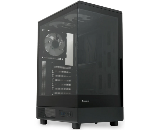  Корпус HSPD F510 (F510-TGBK-ARGB), без БП, Panoramic Mid Tower, Black, TG, 0.5 SPCC, 3x120mm ARGB ATX, mITX 180/280/160mm 1x2.5", 7xPCI 2xUSB- 