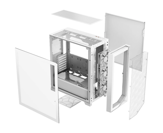  Корпус PcCooler C3D510 WH ARGB без БП, Tempered Glass Full Tower, White, TG, 0.7 SPCC, 3x120mm E-ATX, ATX, mITX 170/390/410mm 2x2.5", 7xPCI 