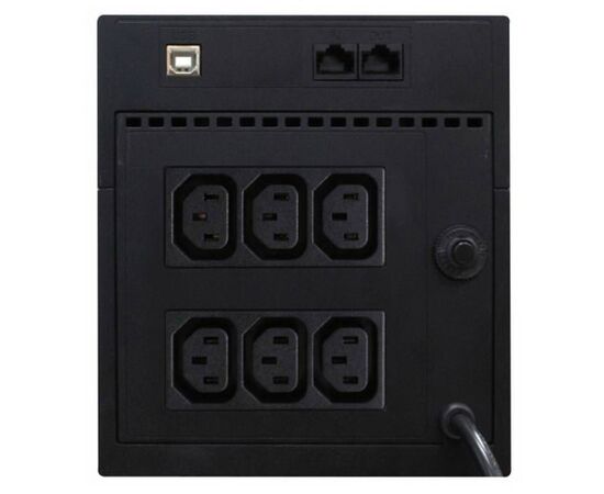  ИБП Powercom RPT-2000AP, интерактивный, 2000 ВА / 1200 Вт, количество выходных разъемов: 6 (6 с питанием от батареи), USB, защита локальной сети, защита телефонной линии 