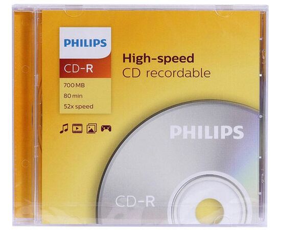  Диск CD-R Philips CR7D5SF01/97 700Mb, 52х, Slim Case (1) 